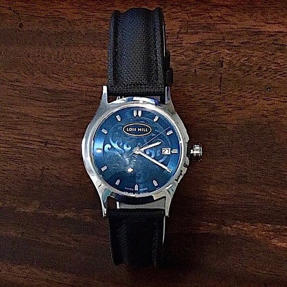 Rare LOIS HILL Watch LH 0006 Blue Face Black Band - Picture 4 of 10